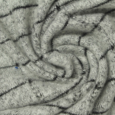 Dark Grey Check Chunky Knit, Viscose-Poly