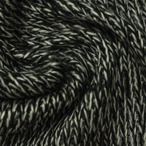 Black Marl Chunky Knit, Acrylic-Poly, 347 gsm