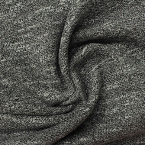 Dark Grey Marl French Terry, Cotton-Poly, 249 gsm