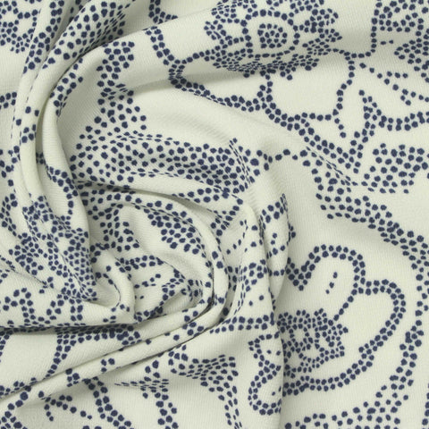 Navy Dots Knit, Polyester
