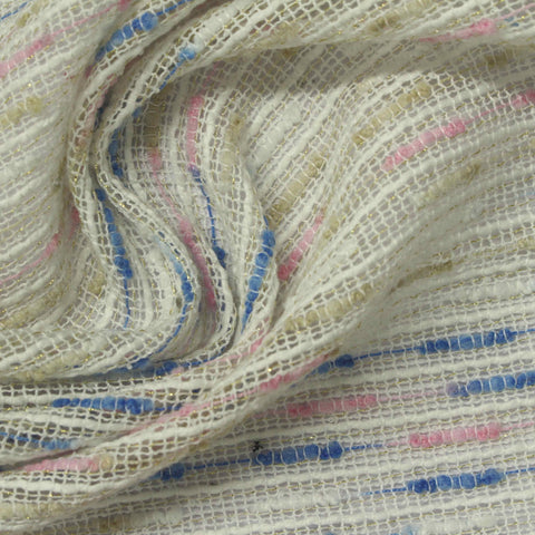 Blue Horizontal-Dash Bouclé, Polyester