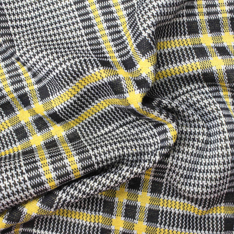 Black Plaid Jacquard, Poly-Viscose, 246 gsm