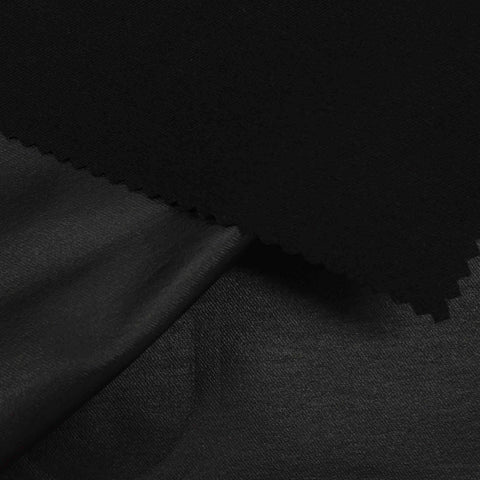 Viscose Nylon Stretch Bengaline Fabric, 268 gsm — Black