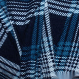 Dark Blue Bold-Plaid Knit, Cotton — photo 3