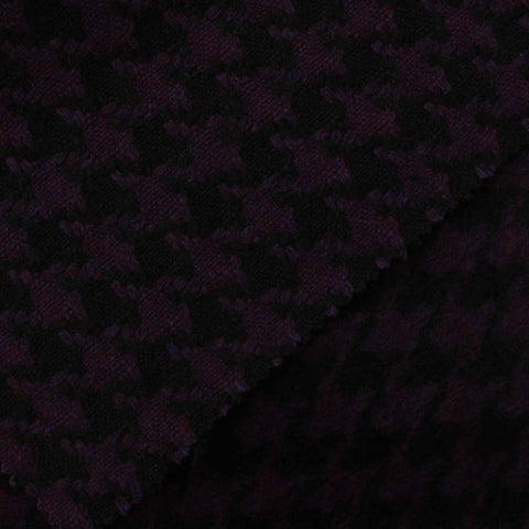 Dark Purple Houndstooth Knit, Polyester
