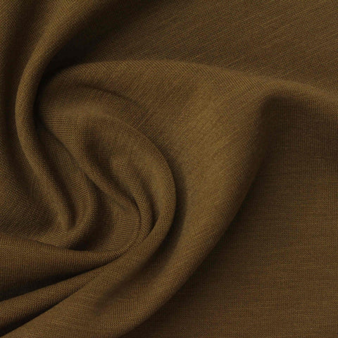 Polyester Viscose Stretch Scuba Knit Fabric, 190 gsm, 120 cm — Khaki