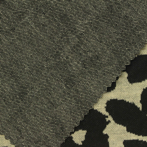 Black Animal Print Interlock Knit, Polyester, 230 gsm