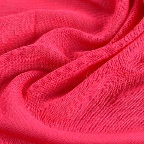 Polyester Viscose Jersey Knit Fabric, 128 gsm — Red, ref EF-12187