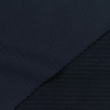 Striped Brushed Polyester Stretch Jersey Knit Fabric, 240 gsm, 165 cm — Navy — photo 3