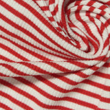 Red Horizontal-Stripe Rib Knit, Cotton-Modal — photo 3