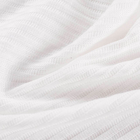 Polyester Viscose Rib Knit Fabric, 142 gsm — White
