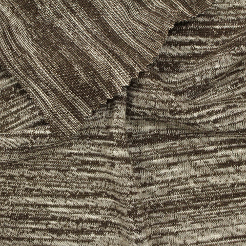 Brown Marl Chunky Knit, Poly-Viscose, 229 gsm