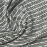 Dark Blue Horizontal-Stripe Jersey Knit, Cotton-Poly — photo 3