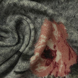 Pink Floral Chunky Knit, Polyester — photo 3