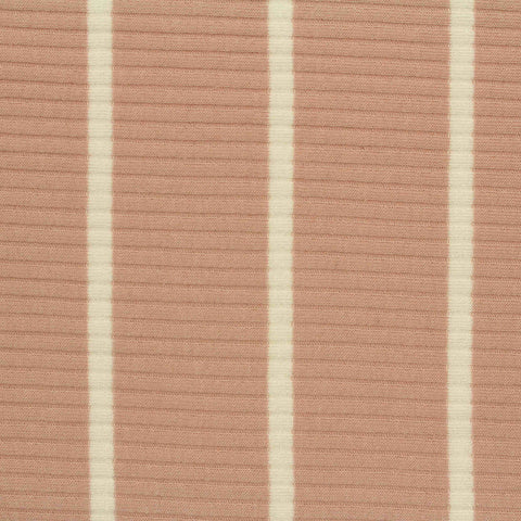 Pink Vertical-Stripe Rib Knit, Cotton-Viscose