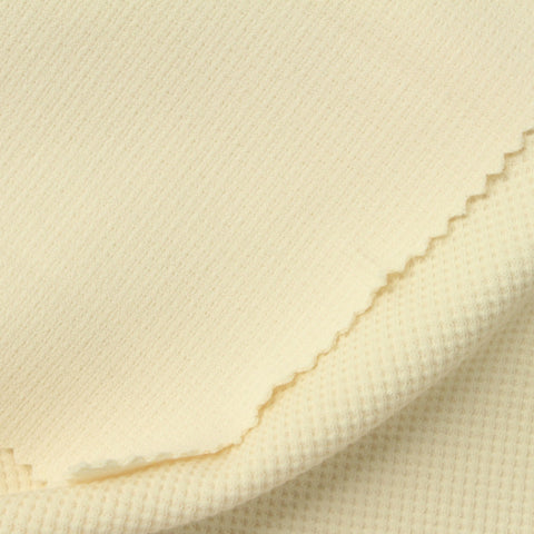 Polyester Stretch Waffle Knit Fabric, 260 gsm — Beige