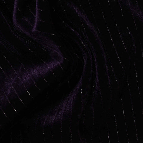 Dark Purple Pinstripe Corduroy, Polyester