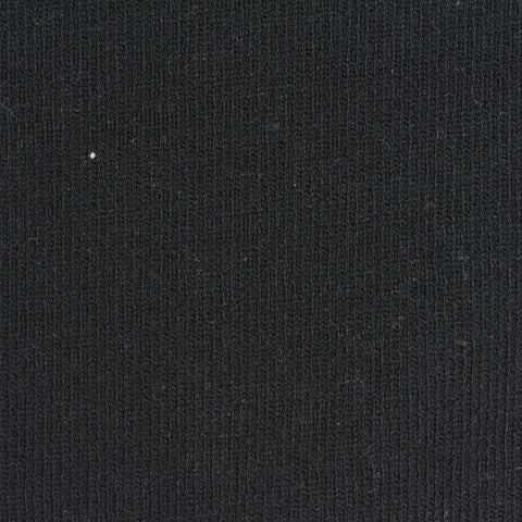 Cotton Stretch Rib Knit Fabric, 637 gsm, 183 cm — Black