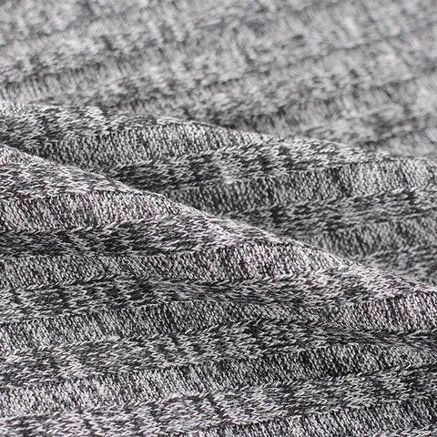 Grey Heathered-Marl Rib Knit, Poly-Viscose