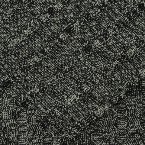 Black Marl Rib Knit, Poly-Viscose, 227 gsm