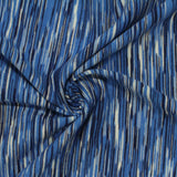 Blue Vertical-Stripe Jersey Knit, Cotton — photo 3