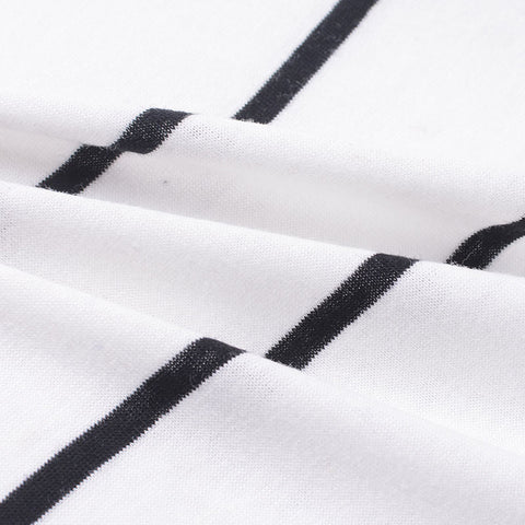 Black Horizontal-Stripe Jersey Knit, Cotton, 131 gsm