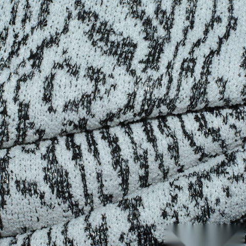 Black Abstract Chunky Knit, Polyester, 255 gsm