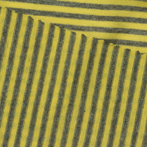 Yellow Horizontal-Stripe Jersey Knit, Poly-Cotton, 144 gsm