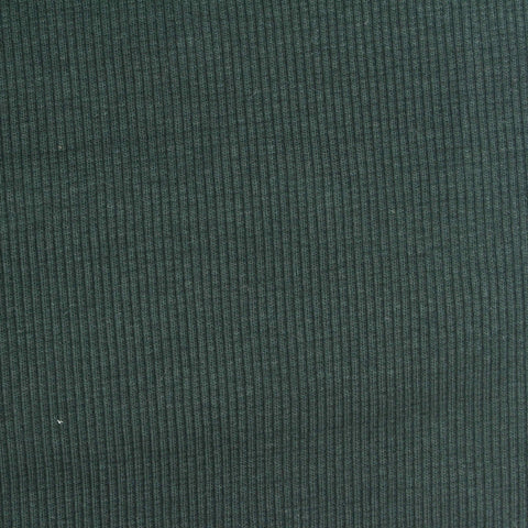 Cotton Stretch Rib Knit Fabric, 410 gsm, 110 cm — Green