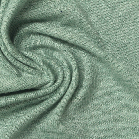 Light Green Heathered-Marl Chunky Knit, Viscose-Poly, 150 gsm