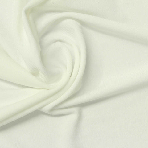 Polyester Stretch Linen-Look Fabric, 200 gsm, 155 cm — White