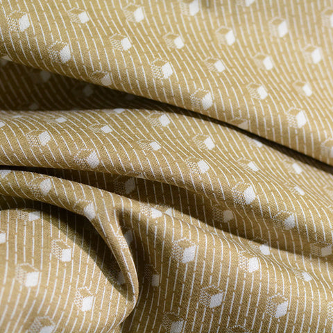 White Vertical-Stripe Jacquard, Poly-Viscose