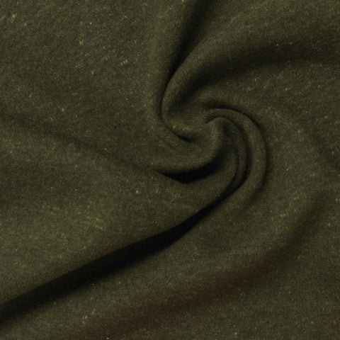 Olive Marl Interlock Knit, Cotton-Poly