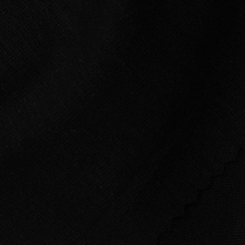Viscose Nylon Stretch Ponte Knit Fabric, 210 gsm, 153 cm — Black, ref EF-227529