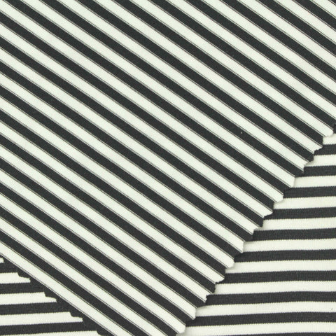Black Stripes Knit, Polyester, 185 gsm