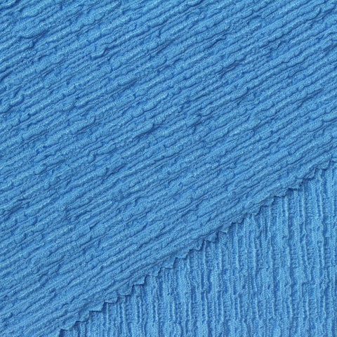 Polyester Stretch Crepe Fabric, 200 gsm, 155 cm — Blue