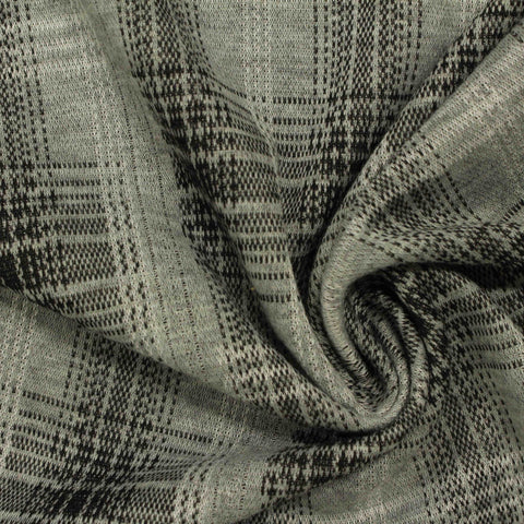 Grey Plaid Jacquard, Poly-Viscose, 200 gsm