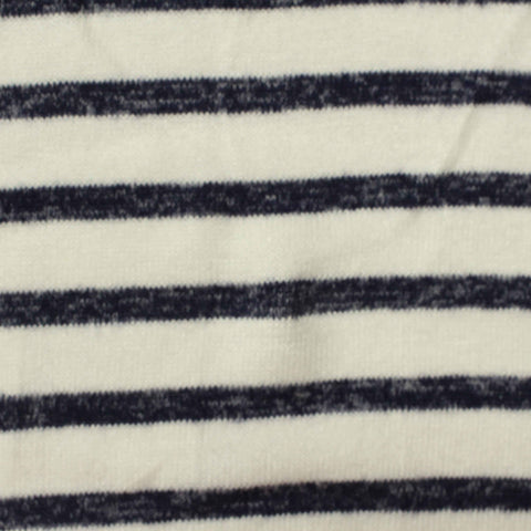Navy Horizontal-Stripe Chunky Knit, Viscose-Poly, 212 gsm