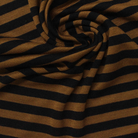 Black Horizontal-Stripe Rib Knit, Poly-Viscose, 230 gsm, ref EF-238984
