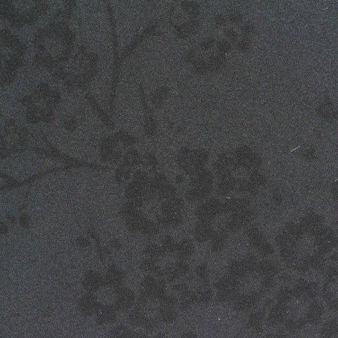 Dark Grey Tone-on-Tone Floral Jacquard, Polyester, 62 gsm