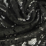 Black Floral Lace, Cotton-Nylon — photo 3