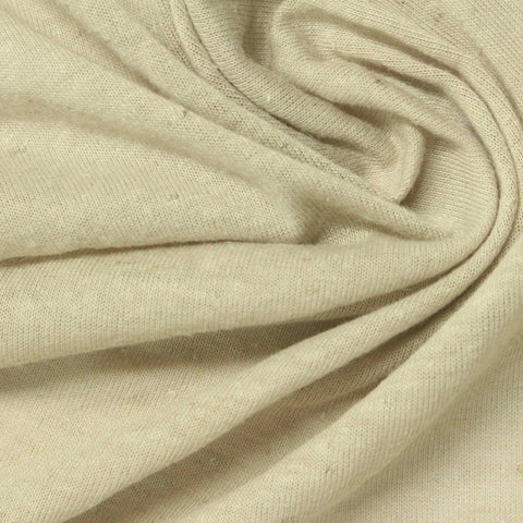 Polyester Linen Jersey Knit Fabric, 125 gsm, 165 cm — Beige