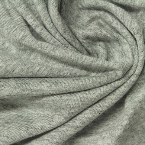 Light Grey Marl Jersey Knit, Cotton, 140 gsm, 180 cm