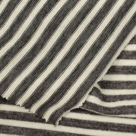 Grey Stripes Chunky Knit, Poly-Viscose