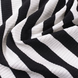 Black Vertical-Stripe Rib Knit, Poly-Viscose — photo 3