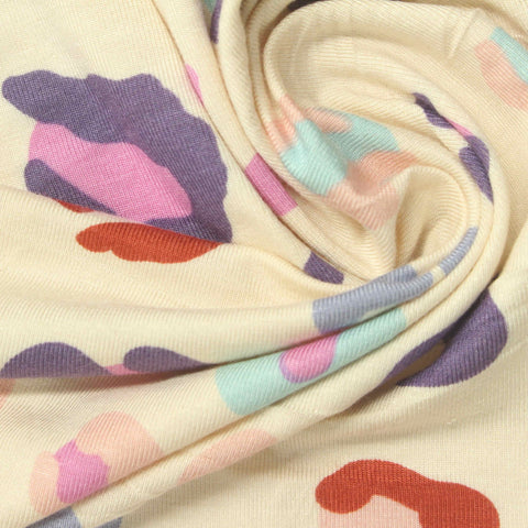 Purple Leopard Jersey Knit, Viscose