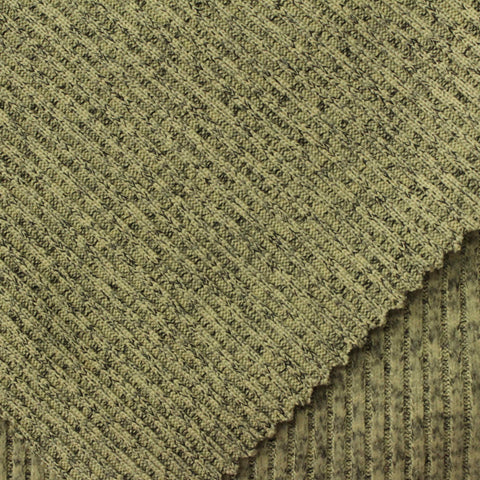 Light Green Marl Rib Knit, Polyester, 453 gsm