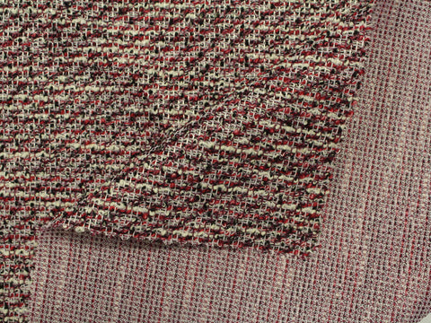 Red Marl Bouclé, Poly-Cotton