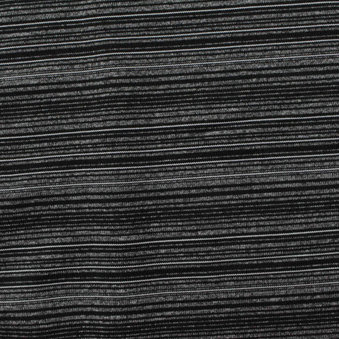 Black Horizontal-Stripe Jersey Knit, Polyester, 250 gsm