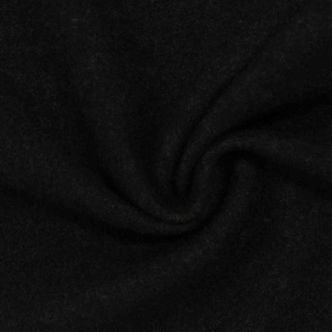 Polyester Stretch Rib Knit Fabric, 300 gsm, 160 cm — Black